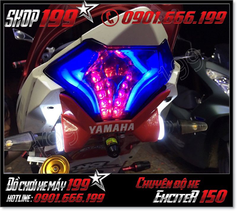 Hình ảnh: ráp Đèn led đuôi xe tích hợp xi nhan cho xe Yamaha Exciter 135i 2018 2019 2020 chuyên nghiệp nhất tại tphcm