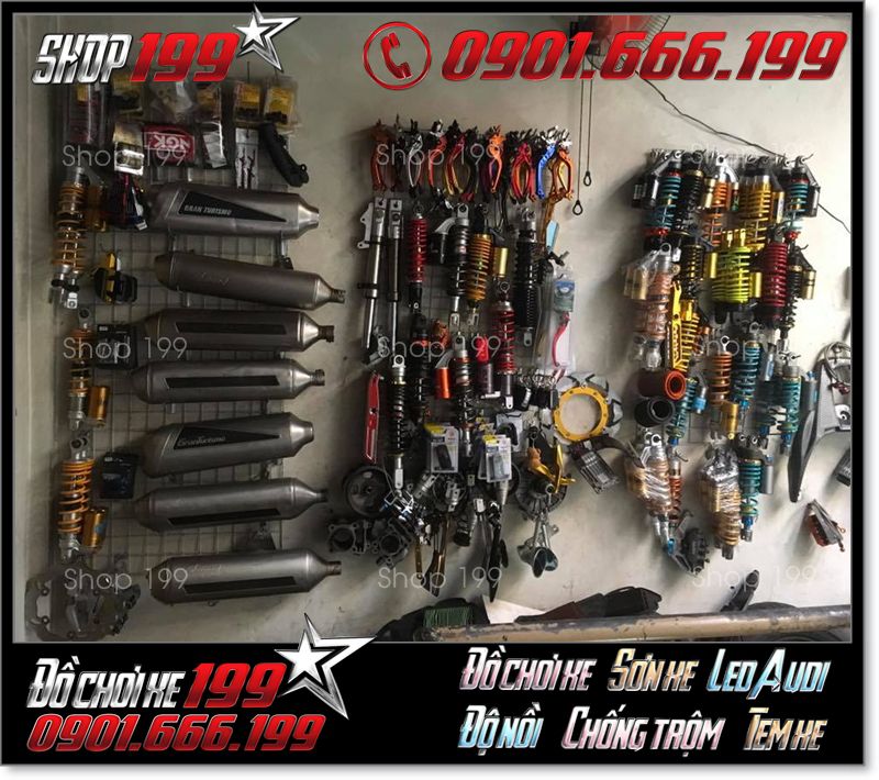 Hình ảnh pô độ và đồ chơi xe máy cực xịn ở Shop 199 HCM
