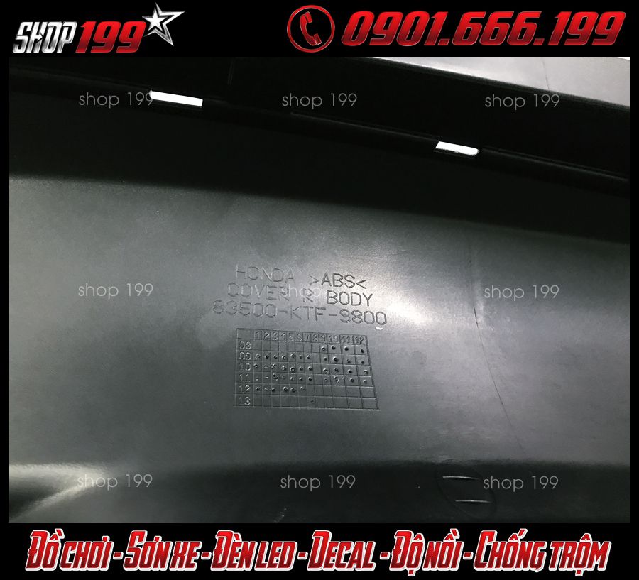 Hình ảnh ốp sườn sau xe SH Ý: mặt sau ốp sườn xe SH Ý có mã hàng chính hãng của xe Ý bán tại Shop 199 tại Q5 HCM