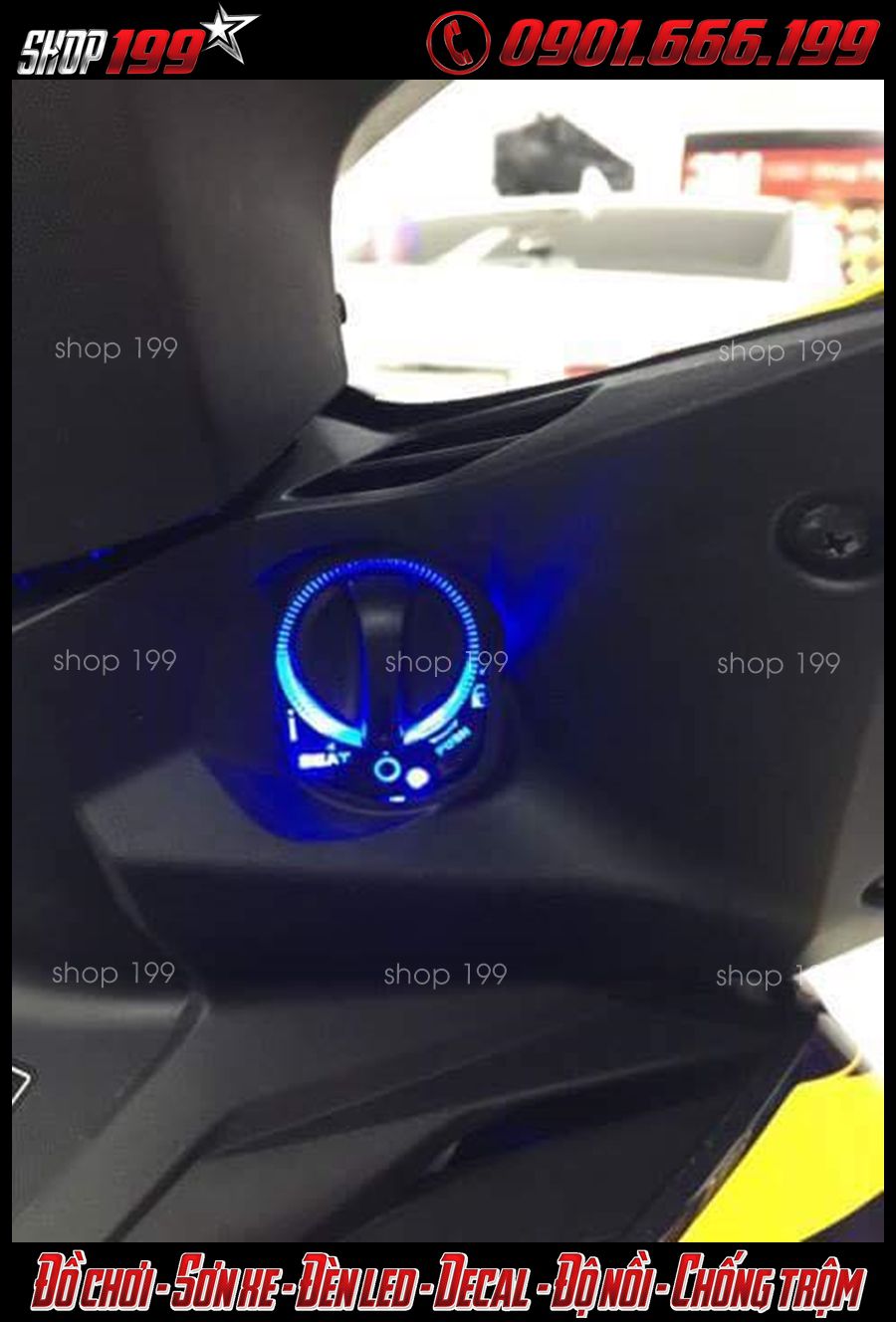 Hình ảnh: Độ ổ khóa thông minh smartkey màu xanh cho xe thêm nổi bật và ngầu hơn tại Q5 TpHCM