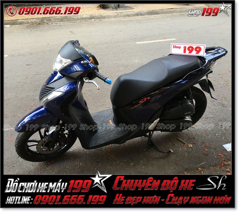 Xe Honda Sh Việt 150i đời 2013 2014 2015 màu xanh dương độ full thành Sh Ý Sporty black edition