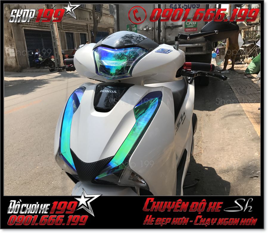 Photo dán keo chóa đèn titan 7 màu trang trí cho xe Honda SH 2017 2018 2019 125/150 giá rẻ ở Sài Gòn