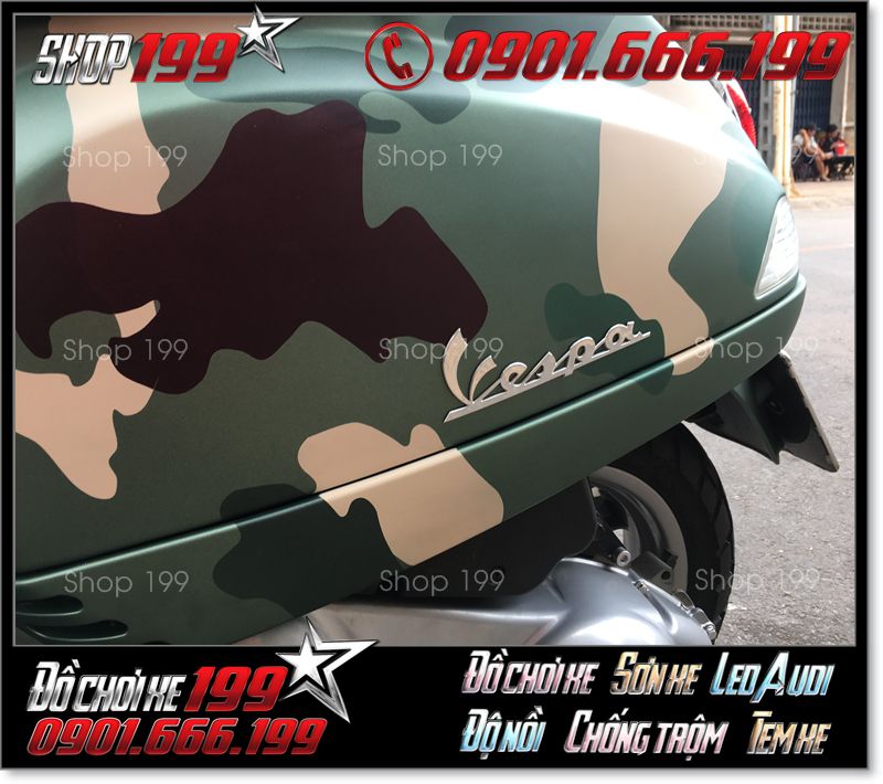 Hình ảnh sơn xe vespa 125 cực đẹp giá rẻ ở shop 199 HCM