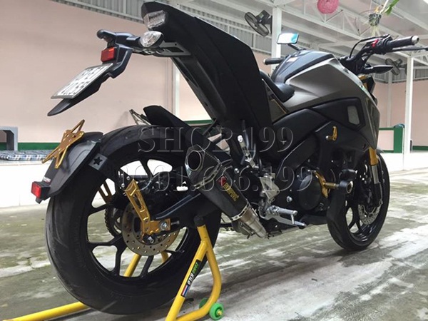 Độ pô Akrapovic carbon cho xe Yamaha TFX cực chất