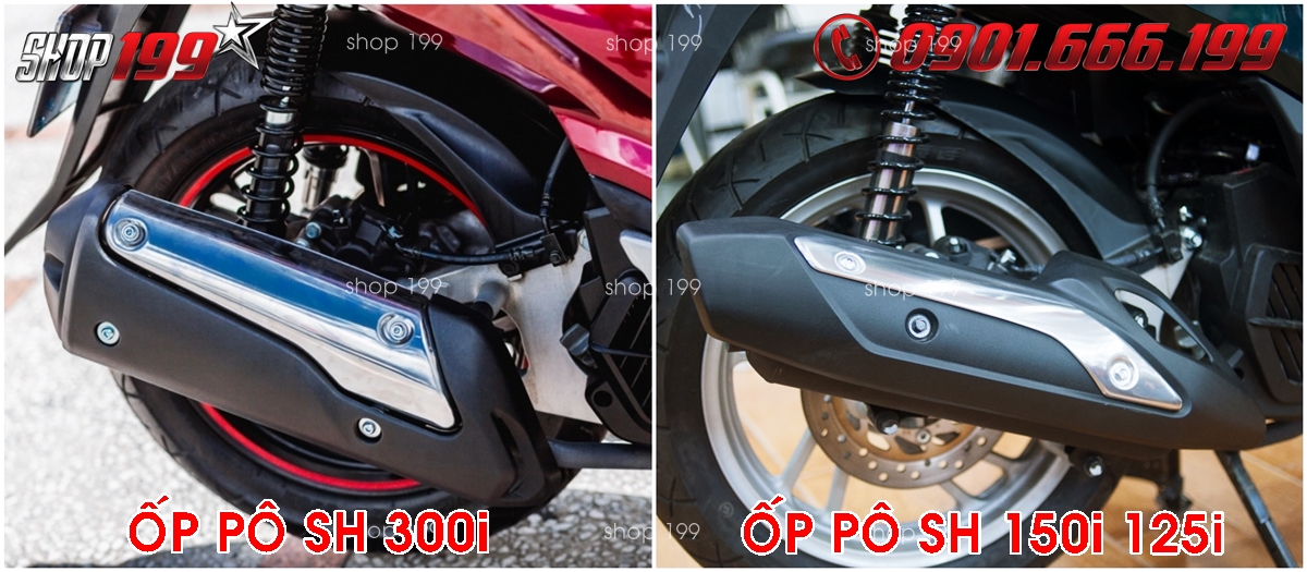 Ốp pô SH 300i độ đẹp và cứng cáp cho xe Honda SH Việt 150i 125i 2012 2016
