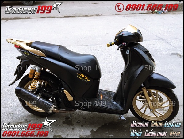 Tem xe SH  thiết kế vàng đen Ducati